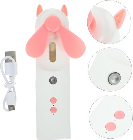 Rechargeable Mini USB Cooling Fan with Mist Spray Portable Handheld Fan for Travel and Outdoor Use Quiet Personal Cooler in Pink in Saudi Arabia