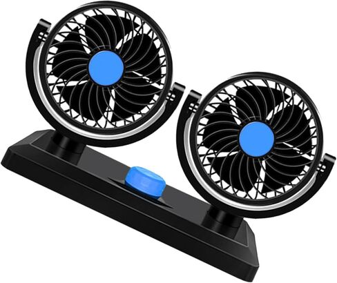 Car Cooling Air Fan, Electric Double Head Cooling Air Circulator, 360 Degree Rotating Car Fan for Sedan, SUV, Motorhome, Boat, Truck, Car Vehicles, Portable in Saudi Arabia