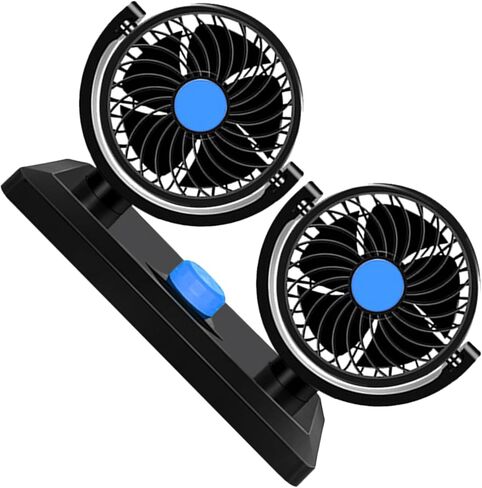 Car Cooling Air Fan, Electric Double Head Cooling Air Circulator, 360 Degree Rotating Car Fan for Sedan, SUV, Motorhome, Boat, Truck, Car Vehicles, Portable in Saudi Arabia