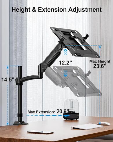 MOUNTUP Triple Monitor Stand Mount - 3 Monitors Desk Mount for Computer Screens+MOUNTUP Laptop Desk Mount, Adjustable Laptop Stand for max 17" Notebook in Saudi Arabia