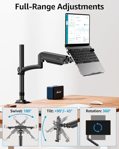MOUNTUP Triple Monitor Stand Mount - 3 Monitors Desk Mount for Computer Screens+MOUNTUP Laptop Desk Mount, Adjustable Laptop Stand for max 17" Notebook in Saudi Arabia