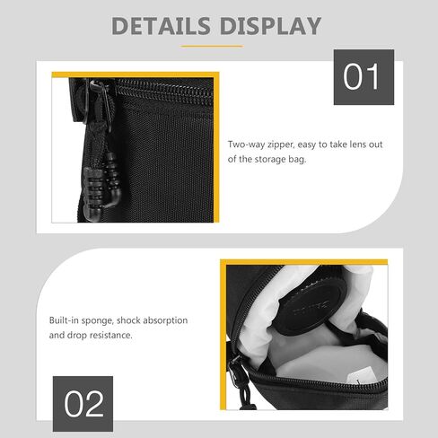 Water-resistant Shockproof Camera Lens Pouch with Zipper Nylon Case for Dslr Photography Outdoor Use in Saudi Arabia
