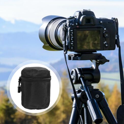 Water-resistant Shockproof Camera Lens Pouch with Zipper Nylon Case for Dslr Photography Outdoor Use in Saudi Arabia