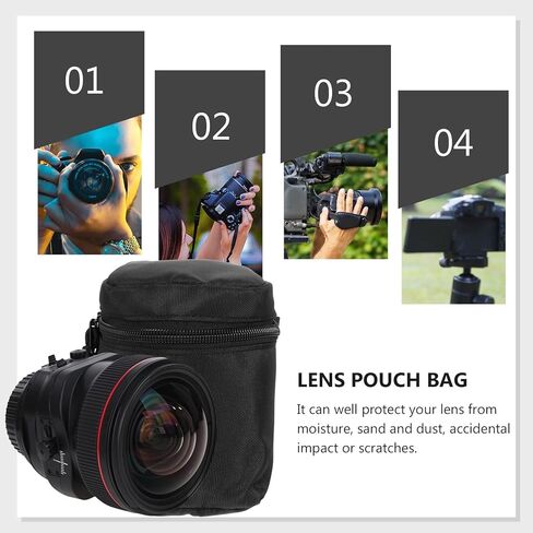 DOITOOL Waterproof Shockproof Nylon Pouch for Dslr Camera Lens with Zipper Closure, Compact Protective Lens Case for Photography and Travel in Kuwait