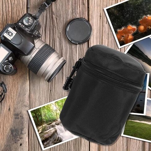 DOITOOL Waterproof Shockproof Nylon Pouch for Dslr Camera Lens with Zipper Closure, Compact Protective Lens Case for Photography and Travel in Kuwait