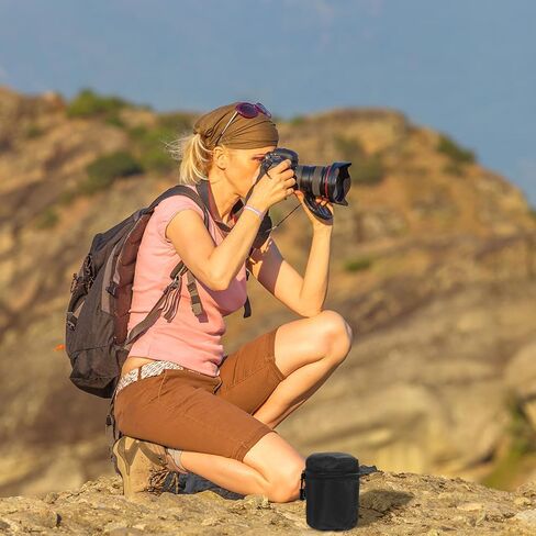 DOITOOL Waterproof Shockproof Nylon Pouch for Dslr Camera Lens with Zipper Closure, Compact Protective Lens Case for Photography and Travel in Kuwait