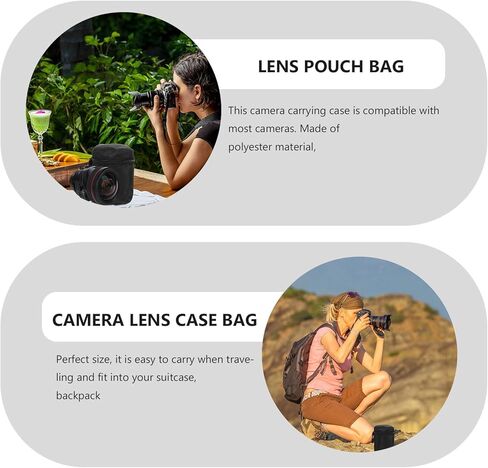 DOITOOL Waterproof Shockproof Nylon Pouch for Dslr Camera Lens with Zipper Closure, Compact Protective Lens Case for Photography and Travel in Kuwait