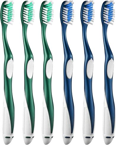 Extra Firm Toothbrushes for Adults, Extra Hard Bristles, 6 Count in Saudi Arabia