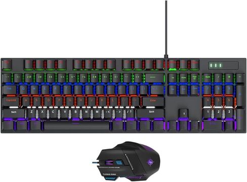 Sahara - Wired Gaming Keyboard & Mouse Combo | 104 Keys | Anti-Ghosting Multi-Key | 7-RGB Backlights in Saudi Arabia