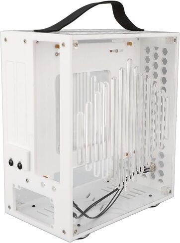 حقيبة كمبيوتر مكتبي Dpofirs DIY، حافظة كمبيوتر ITX مصغرة لتدفق الهواء المجوف 360 درجة للمكتب (أسود) in Saudi Arabia