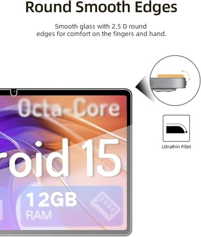 Screen Protector for JUNYANG T30W Tablet 10.1 inch Android 15, HD Scratch Resistant Tempered Glass Film for JUNYANG T30W Drop Protection,Touch Sensitive,Anti-Fingerprint,2 pack. in Saudi Arabia