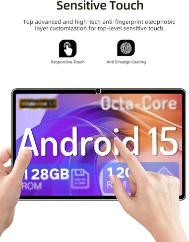 Screen Protector for JUNYANG T30W Tablet 10.1 inch Android 15, HD Scratch Resistant Tempered Glass Film for JUNYANG T30W Drop Protection,Touch Sensitive,Anti-Fingerprint,2 pack. in Saudi Arabia