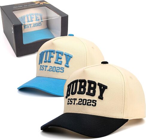 Mom and Dad Hats Gifts for New First Time Parents, Honeymoon Newlyweds Wedding Couples Hubby & Wifey Trucker Cap Set in Saudi Arabia