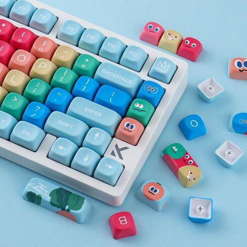 PBT Keycaps MOA Profile MayDay Cute Keycaps 130 مفتاحًا صبغ التسامي Kawaii Keycap مجموعة لمفاتيح Cherry MX المغناطيسية للوحة المفاتيح الميكانيكية in Kuwait