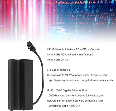 محطة إرساء Yoidesu 7 في 1 لسطح البخار، محور قاعدة HDMI 8K 4K 60 هرتز مع شحن PD 100 وات وإيثرنت جيجابت لسطح البخار OLED ROG Ally Legion Go (قابس أمريكي) in Kuwait