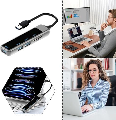 متعدد الوظائف USB 3.0 & USB 2.0 Hub Splitter Expander لأجهزة الكمبيوتر المحمول، محرك فلاش، وحدة التحكم، الطابعة، الكاميرا، لوحة المفاتيح in Kuwait