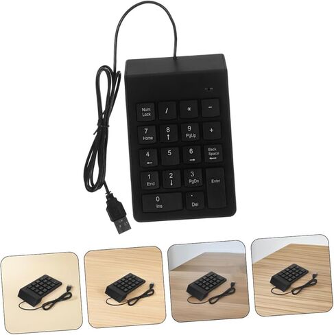 HOMSFOU 2 قطعة لوحة مفاتيح رقمية USB 18 مفتاح لوحة مفاتيح ميكانيكية Numpad لوحة أرقام خارجية محمولة لأجهزة الكمبيوتر المحمول وسطح المكتب والمحاسبة المالية in Kuwait