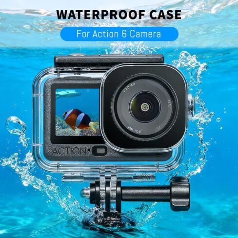 Action 6 Waterproof Case for DJI Osmo Action 6 Camera, with Anti-Fog Underwater Housing Shell Cage Supports 60M/196FT Deep Diving Scuba Snorkeling Swimming with Quick Release Screw Action 6 Cameras in Saudi Arabia