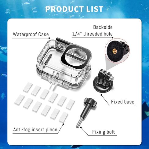 Action 6 Waterproof Case for DJI Osmo Action 6 Camera, with Anti-Fog Underwater Housing Shell Cage Supports 60M/196FT Deep Diving Scuba Snorkeling Swimming with Quick Release Screw Action 6 Cameras in Saudi Arabia