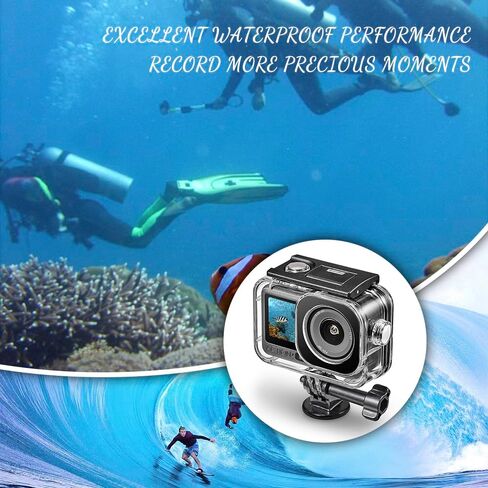 Action 6 Waterproof Case for DJI Osmo Action 6 Camera, with Anti-Fog Underwater Housing Shell Cage Supports 60M/196FT Deep Diving Scuba Snorkeling Swimming with Quick Release Screw Action 6 Cameras in Saudi Arabia