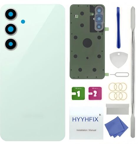 Galaxy S24 FE Back Glass Replacement for Samsung Galaxy S24 FE Rear Back Cover Glass Waterproof and Camera Lens+Professional Repair Tool Kit (Titanium Violet) (Mint) in Saudi Arabia