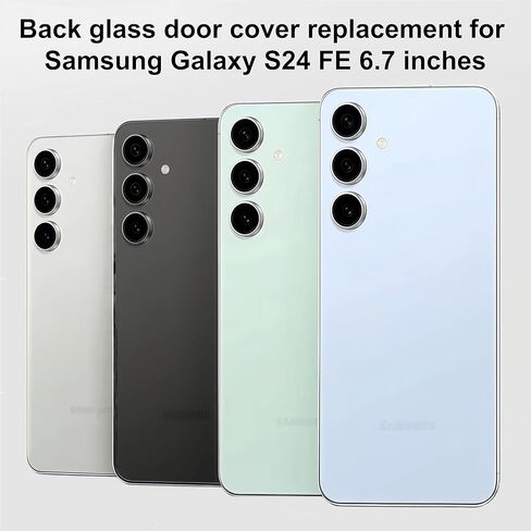 Galaxy S24 FE Back Glass Replacement for Samsung Galaxy S24 FE Rear Back Cover Glass Waterproof and Camera Lens+Professional Repair Tool Kit (Titanium Violet) (Mint) in Saudi Arabia