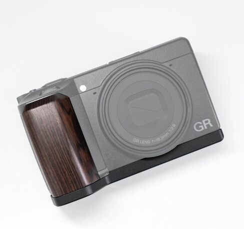 L-Shaped Camera Handle ，Compatible with Ricoh GR IV GR4 Camera ，Precious Vintage Solid Wood Grip | Handcrafted by Experienced Artisans (African Blackwood Black) in Kuwait