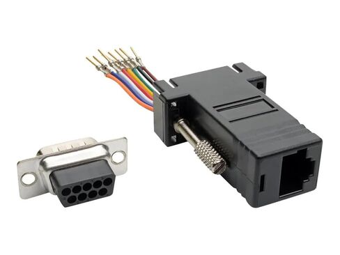 Tripp Lite Eaton Series P440-89FM DB9 Male to RJ45 Female Serial Adapter RS-232/422/485, Modular M/F Connector, Black, RoHS Compliant, Cloud Care Pre-Configured Bundle Eligible (10 Pack) in Saudi Arabia