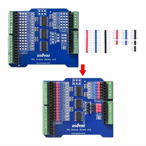 درع تصحيح عالمي للوحة Arduino Uno مع مؤشرات حالة دبوس LED | متوافق مع UNO R3، R4 Minima، Leonardo، Zero وجميع اللوحات المتوافقة مع Pin in Saudi Arabia