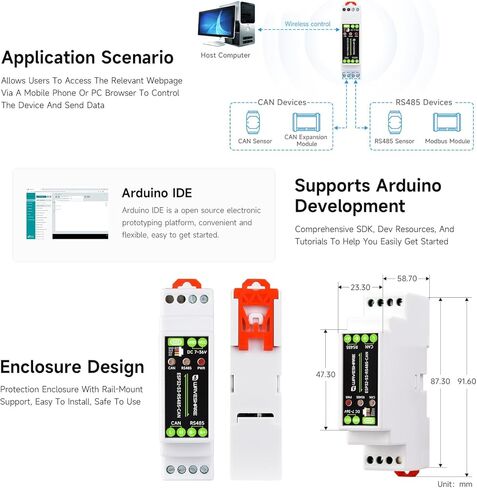 Waveshare Industrial ESP32-S3 Control Board with RS485 and CAN Communication Interfaces, Wi-Fi/Bluetooth Support, Built-in Multiple Protection Circuits in Kuwait