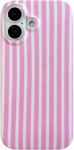 حافظة Qokey لهاتف iPhone 17 مقاس 6.3 بوصة - تصميم زهري لامع مقاوم للخدش، هيكل شفاف مضاد للاصفرار، حماية ضد الصدمات من الدرجة العسكرية، غطاء ناعم الملمس وخفيف الوزن، زهرة وردية in Kuwait