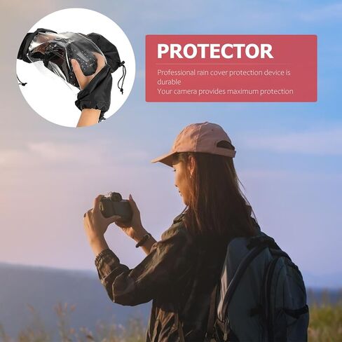 POPETPOP Waterproof DSLR Camera Rain Cover Sleeve for Photographers Dustproof Raincoat Protector Compatible with Digital Cameras in Saudi Arabia