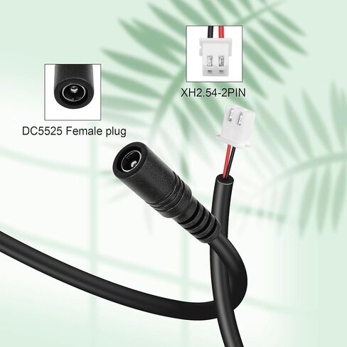 GINTOOYUN 2PCS DC5525 إلى XH2.54MM-2PIN كابل الطاقة 22AWG DC5.5mm x 2.5mm أنثى إلى XH2.54MM-2PIN أنثى تمديد كابل الطاقة لمراوح الحالة والطابعات والبطاريات وأضواء LED وما إلى ذلك (11.8 بوصة) in Saudi Arabia