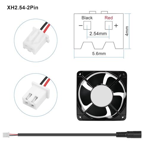 GINTOOYUN 2PCS DC5525 إلى XH2.54MM-2PIN كابل الطاقة 22AWG DC5.5mm x 2.5mm أنثى إلى XH2.54MM-2PIN أنثى تمديد كابل الطاقة لمراوح الحالة والطابعات والبطاريات وأضواء LED وما إلى ذلك (11.8 بوصة) in Saudi Arabia