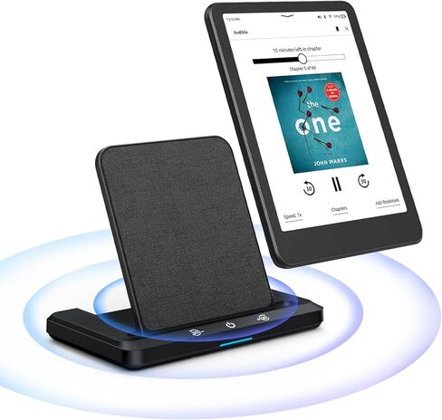 Wireless Charging Dock and Audiobook Speaker for Kindle Paperwhite Signature Editions (2022&2024) Colorsoft Signature Edition(32GB), iPhone, Samung, Kindle Accessories Gift for Man Women (Black) in Saudi Arabia