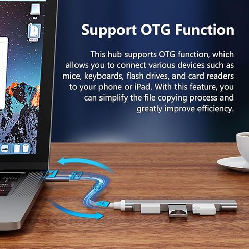 USB Hub 4 Port, USB A to USB3.0/2.0 Hub Adapter, Multiport Adapter for Laptop, Desktop, MacBook, Chromebook, and PC Expansion - Grey in Saudi Arabia