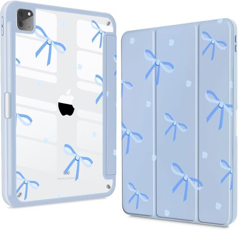 Teryeefi for iPad Air 11-Inch Case M3 (2025) / M2 (2024), iPad Air 4th/5th Generation, iPad Pro 11 in 4th/3rd/2nd/1st Generation - Clear Back Cover with Pencil Holder Auto Wake/Sleep (Cute Bows) in Saudi Arabia