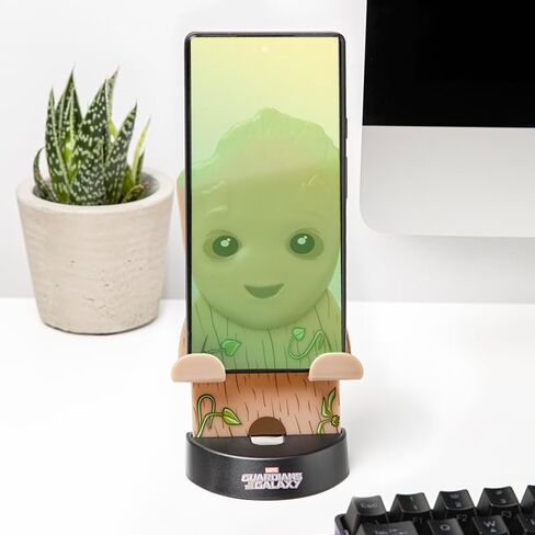 ملحق مكتبي مرخص رسميًا من Guardians of The Galaxy من Paladone، حامل هاتف Groot، متوافق مع أي هاتف محمول أو جهاز محمول، هدية Marvel in Kuwait