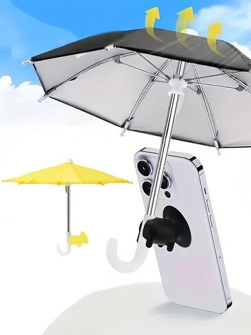 Phone Umbrella For Sun Shade Mini Phone Umbrella With Universal Piggy Suction Cup Stand Outdoor in Saudi Arabia