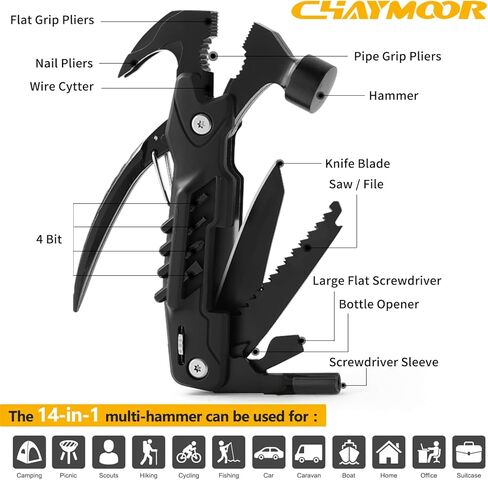 hammer multitool 14-in-1 multitool for men camping multitools outdoor wrench hammer pliers 5.4"EDC tools for men in Saudi Arabia