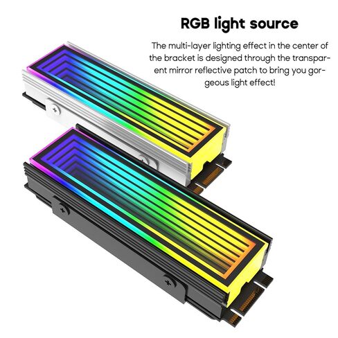 Desktop Memory Cooling Vest 5V RGB Motherboard Synchronous Radiator Aluminum Heatsink Cooler AluminumAlloy GPU Heatsink with RGB Lighting Video Card Cooling Vest Radiator Aura-SYNC Desktop PC in Saudi Arabia