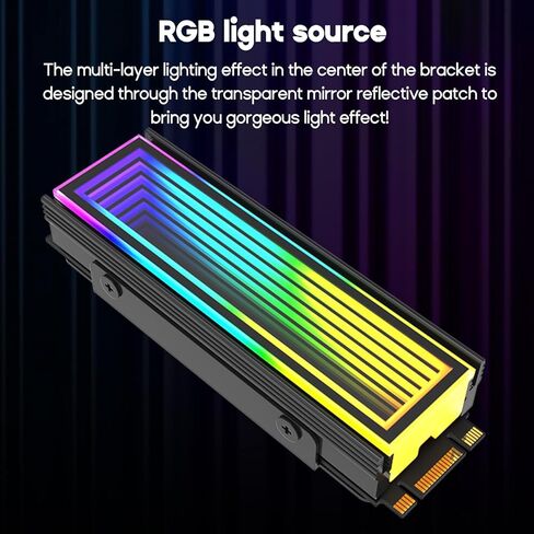 Desktop Memory Cooling Vest 5V RGB Motherboard Synchronous Radiator Aluminum Heatsink Cooler AluminumAlloy GPU Heatsink with RGB Lighting Video Card Cooling Vest Radiator Aura-SYNC Desktop PC in Saudi Arabia