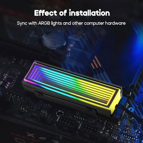 Desktop Memory Cooling Vest 5V RGB Motherboard Synchronous Radiator Aluminum Heatsink Cooler AluminumAlloy GPU Heatsink with RGB Lighting Video Card Cooling Vest Radiator Aura-SYNC Desktop PC in Saudi Arabia