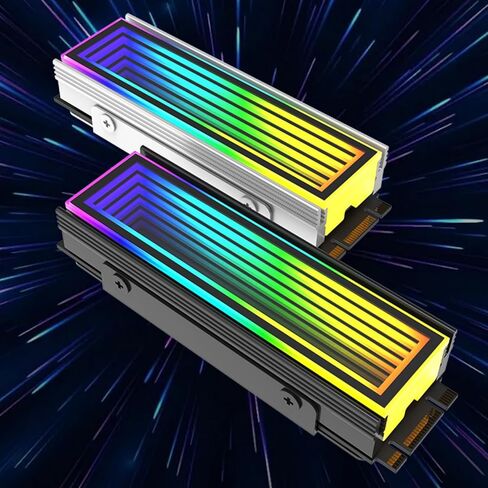 Desktop Memory Cooling Vest 5V RGB Motherboard Synchronous Radiator Aluminum Heatsink Cooler AluminumAlloy GPU Heatsink with RGB Lighting Video Card Cooling Vest Radiator Aura-SYNC Desktop PC in Saudi Arabia