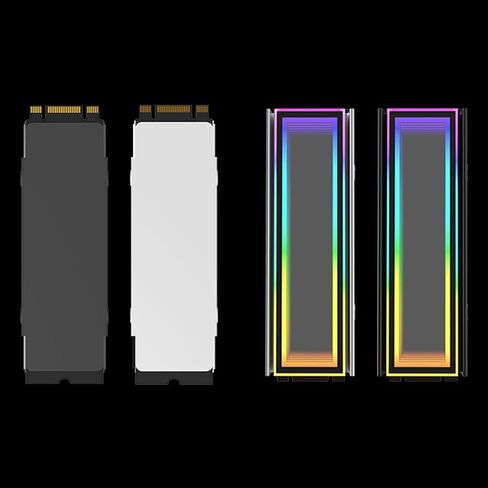 Desktop Memory Cooling Vest 5V RGB Motherboard Synchronous Radiator Aluminum Heatsink Cooler AluminumAlloy GPU Heatsink with RGB Lighting Video Card Cooling Vest Radiator Aura-SYNC Desktop PC in Saudi Arabia