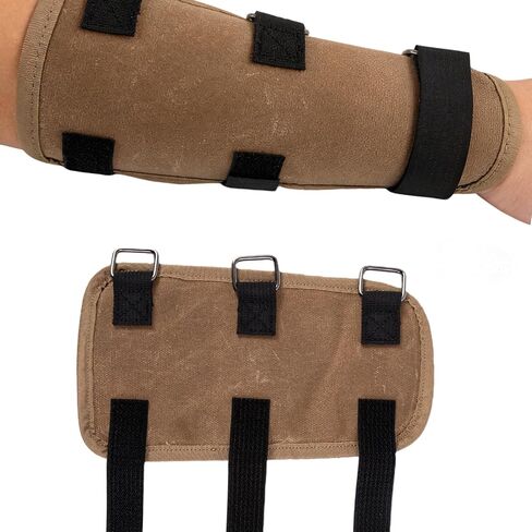 واقي ذراع الرماية، واقيات ذراع من القماش المشمع مع أشرطة قابلة للتعديل، واقي حامي لساعد القوس، ملحقات أساسيات الرماية، هدايا لعشاق الرماية، بني in Kuwait
