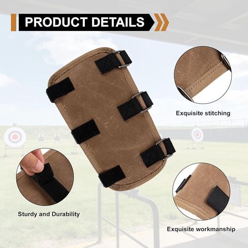 واقي ذراع الرماية، واقيات ذراع من القماش المشمع مع أشرطة قابلة للتعديل، واقي حامي لساعد القوس، ملحقات أساسيات الرماية، هدايا لعشاق الرماية، بني in Kuwait