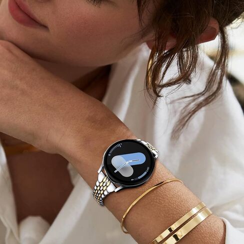 سوار معدني نحيف من GELISHI متوافق مع ساعة Galaxy Watch 7 Band 6 5 4 FE 40 ملم / 44 ملم للسيدات، حزام رفيع من الفولاذ المقاوم للصدأ 20 ملم لساعة Galaxy Watch 6 Classic 43mm/47mm/ 4 Classic 42mm/46mm /5 Pro 45mm in Kuwait