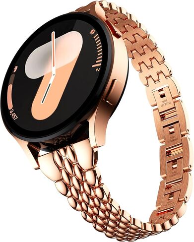 سوار معدني نحيف من GELISHI متوافق مع ساعة Galaxy Watch 7 Band 6 5 4 FE 40 ملم / 44 ملم للسيدات، حزام رفيع من الفولاذ المقاوم للصدأ 20 ملم لساعة Galaxy Watch 6 Classic 43mm/47mm/ 4 Classic 42mm/46mm /5 Pro 45mm in Kuwait