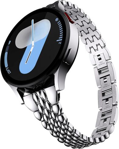 سوار معدني نحيف من GELISHI متوافق مع ساعة Galaxy Watch 7 Band 6 5 4 FE 40 ملم / 44 ملم للسيدات، حزام رفيع من الفولاذ المقاوم للصدأ 20 ملم لساعة Galaxy Watch 6 Classic 43mm/47mm/ 4 Classic 42mm/46mm /5 Pro 45mm in Kuwait